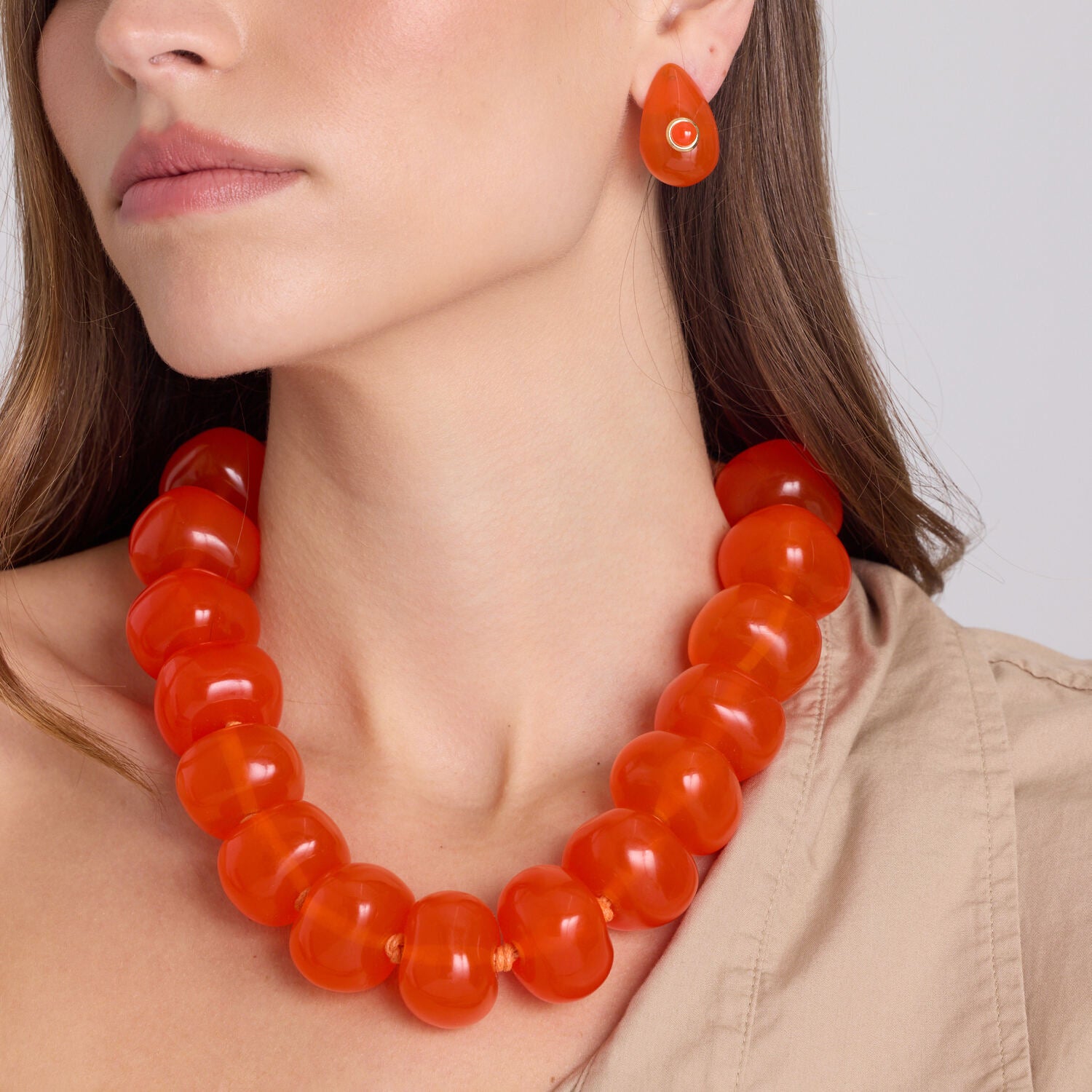 Vivienne Orange Resin Necklace