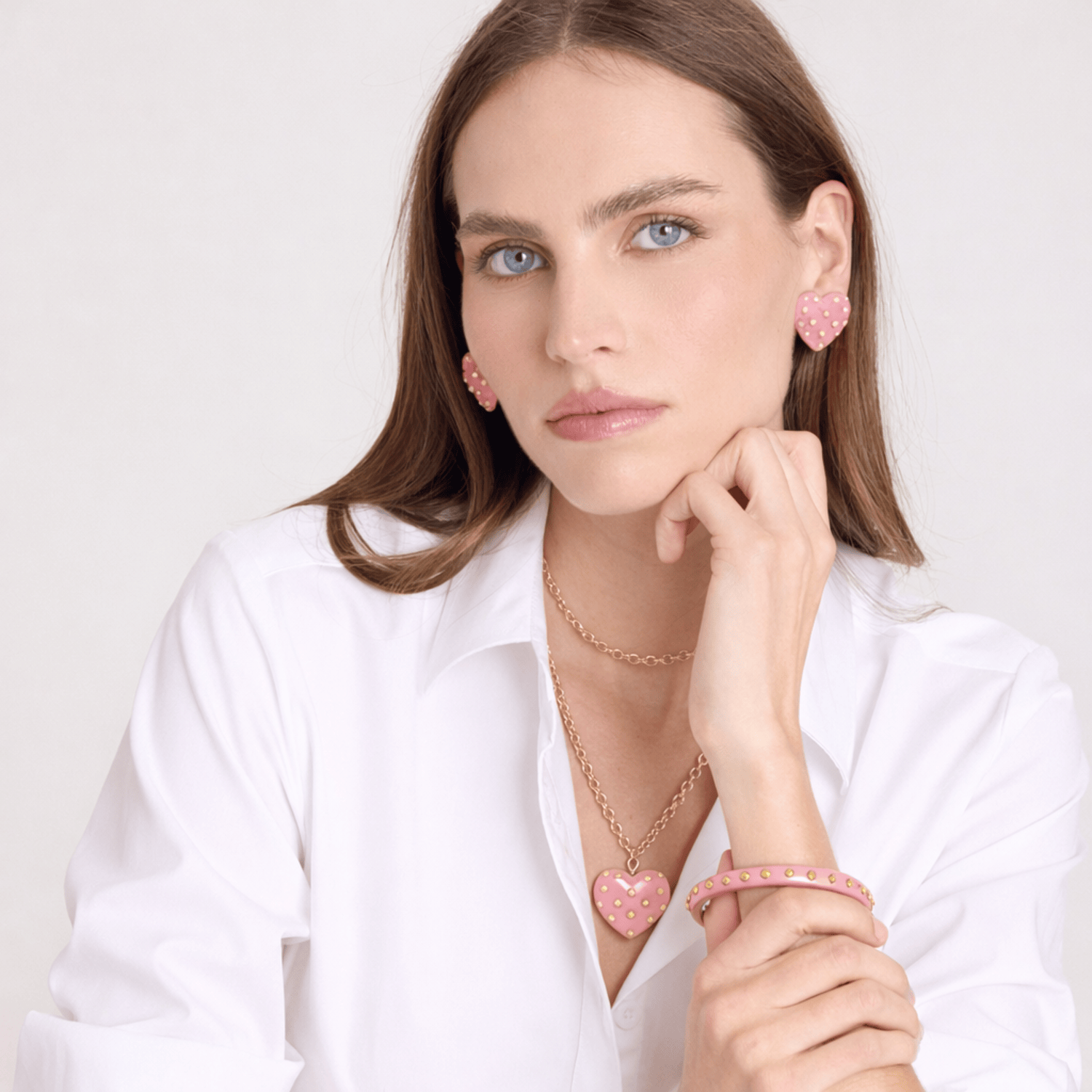 Clementine Studded Rose Resin Bangle