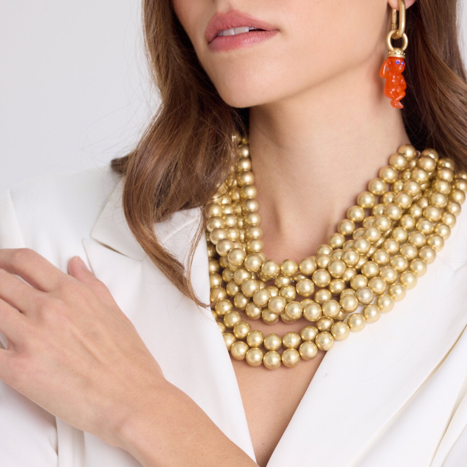 Monkey Orange Resin Drop Earrings