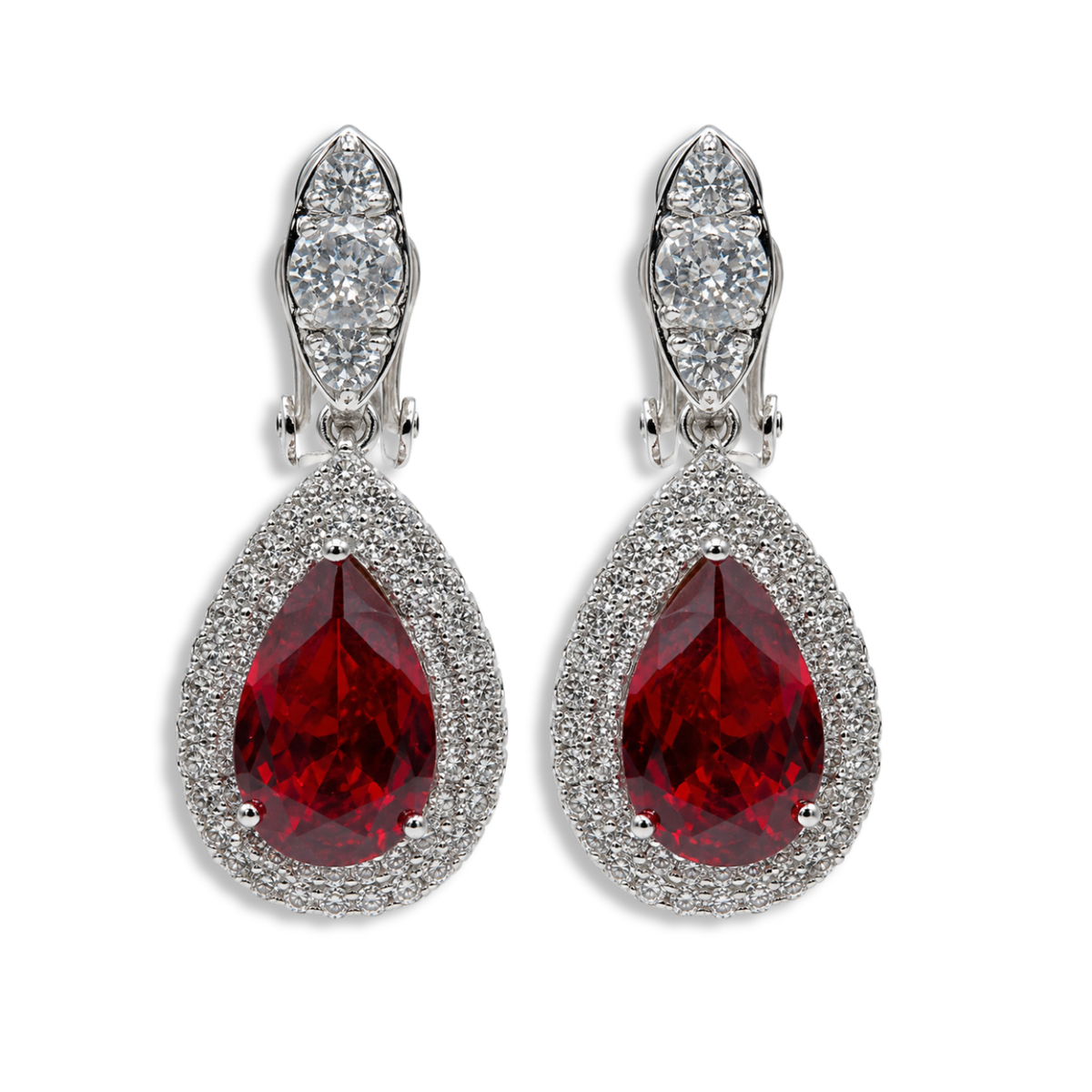 Rhonda Ruby Cubic Zirconia Earrings