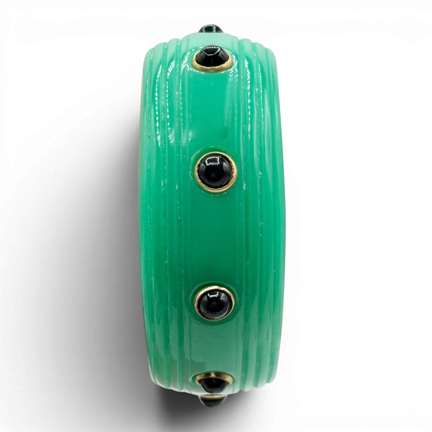 Rosa Jade And Black Onyx Resin Bangle