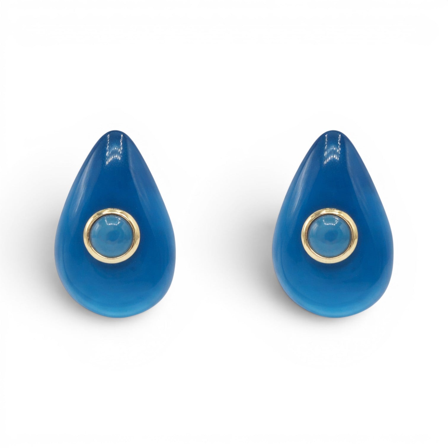 Rosamund Cerulean Blue Resin Pierced Earrings