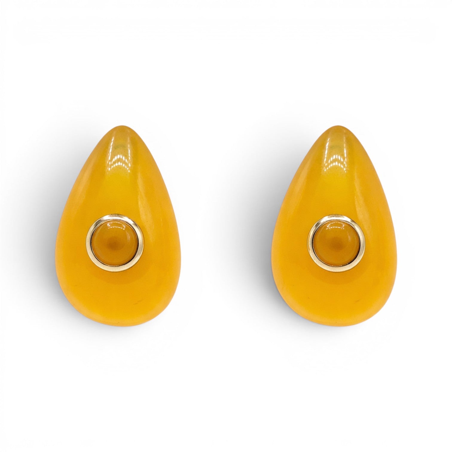 Rosamund Ochre Resin Pierced Earrings