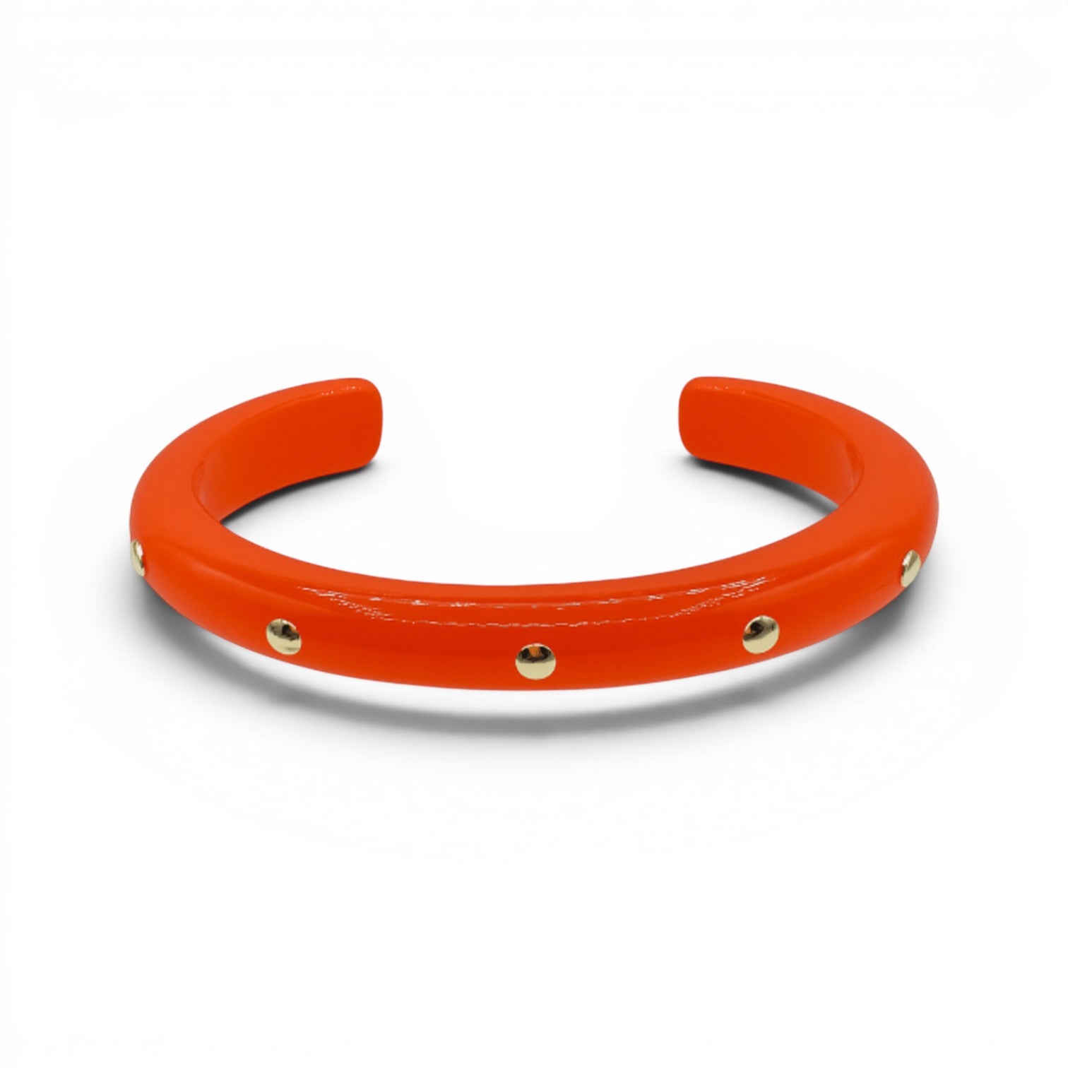 Sonia Orange Resin Gold Studded Small Cuff