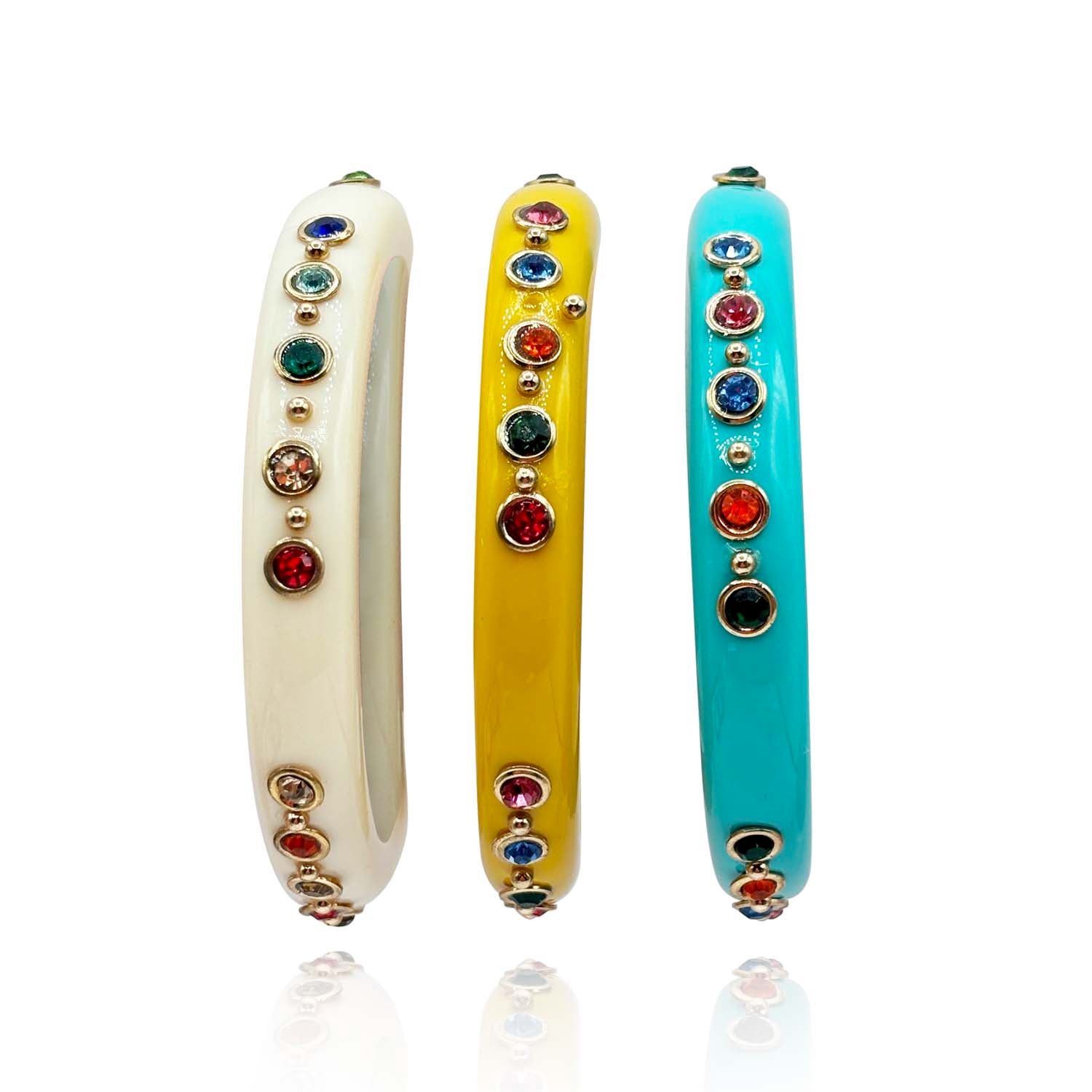 Holland Ivory Resin Studded Resin Bangle