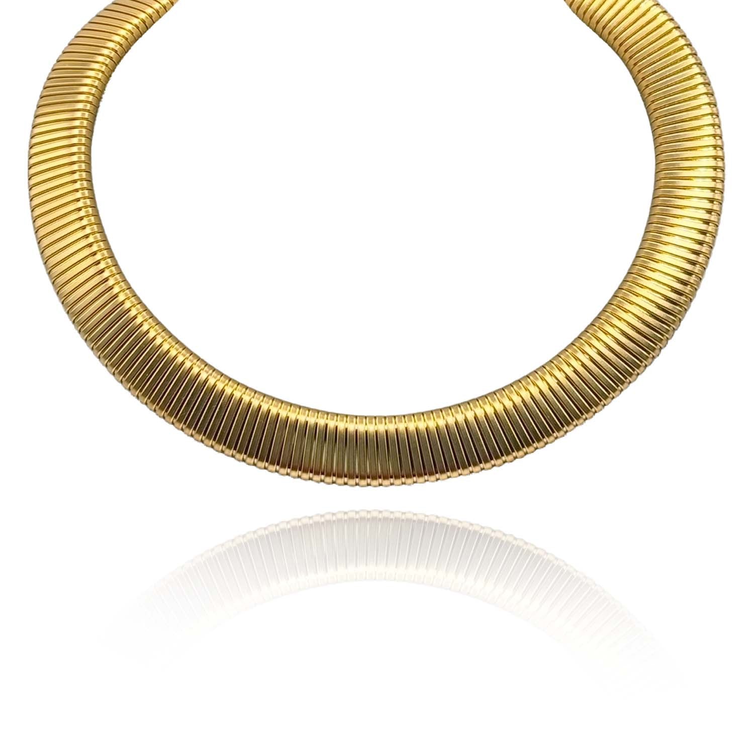 Collar de cobra chapado en oro Camille