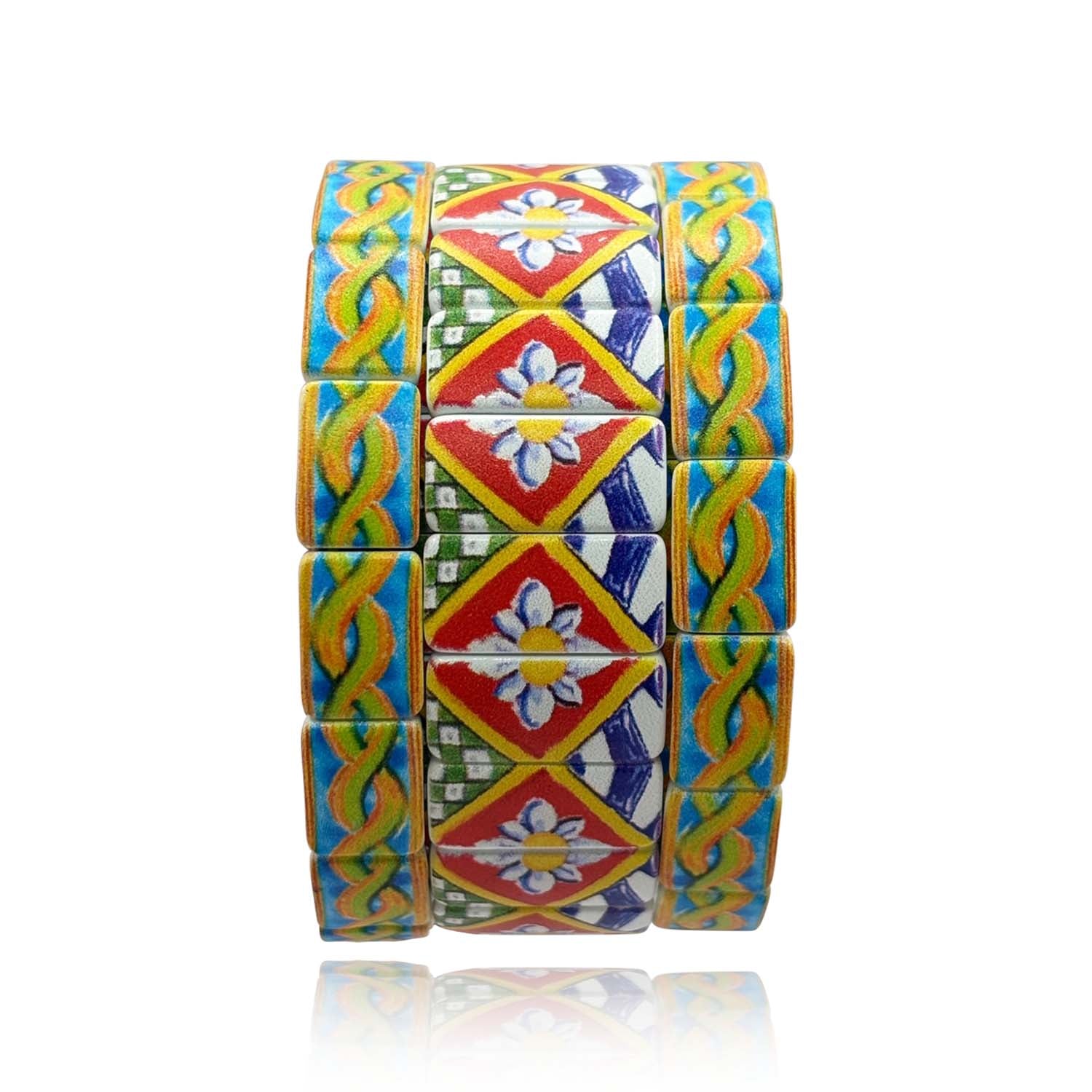 Florentine Design Multi Color Stretch Bracelet Set