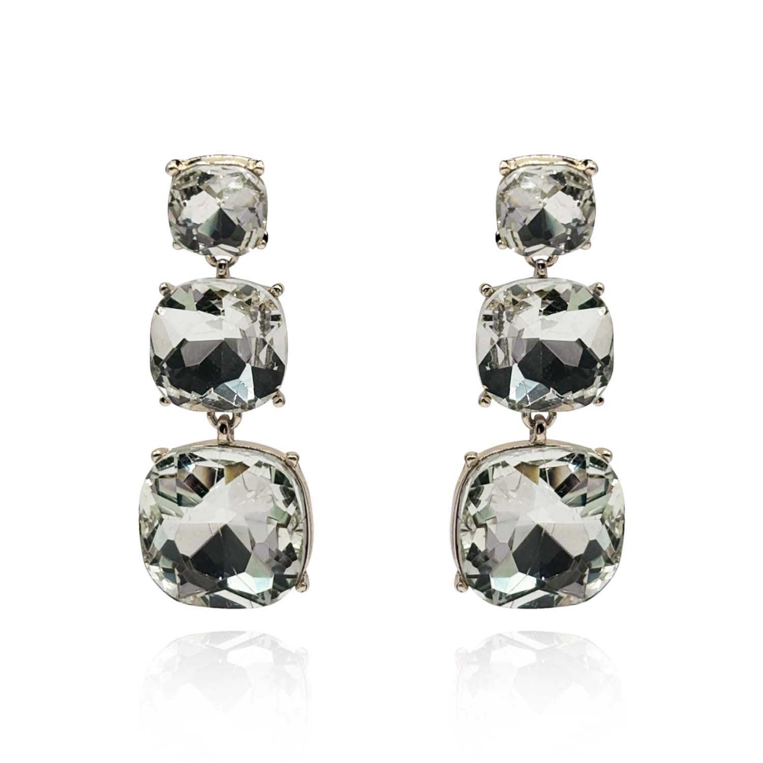 Mackenzie Triple Cushion Shape Crystal Drop