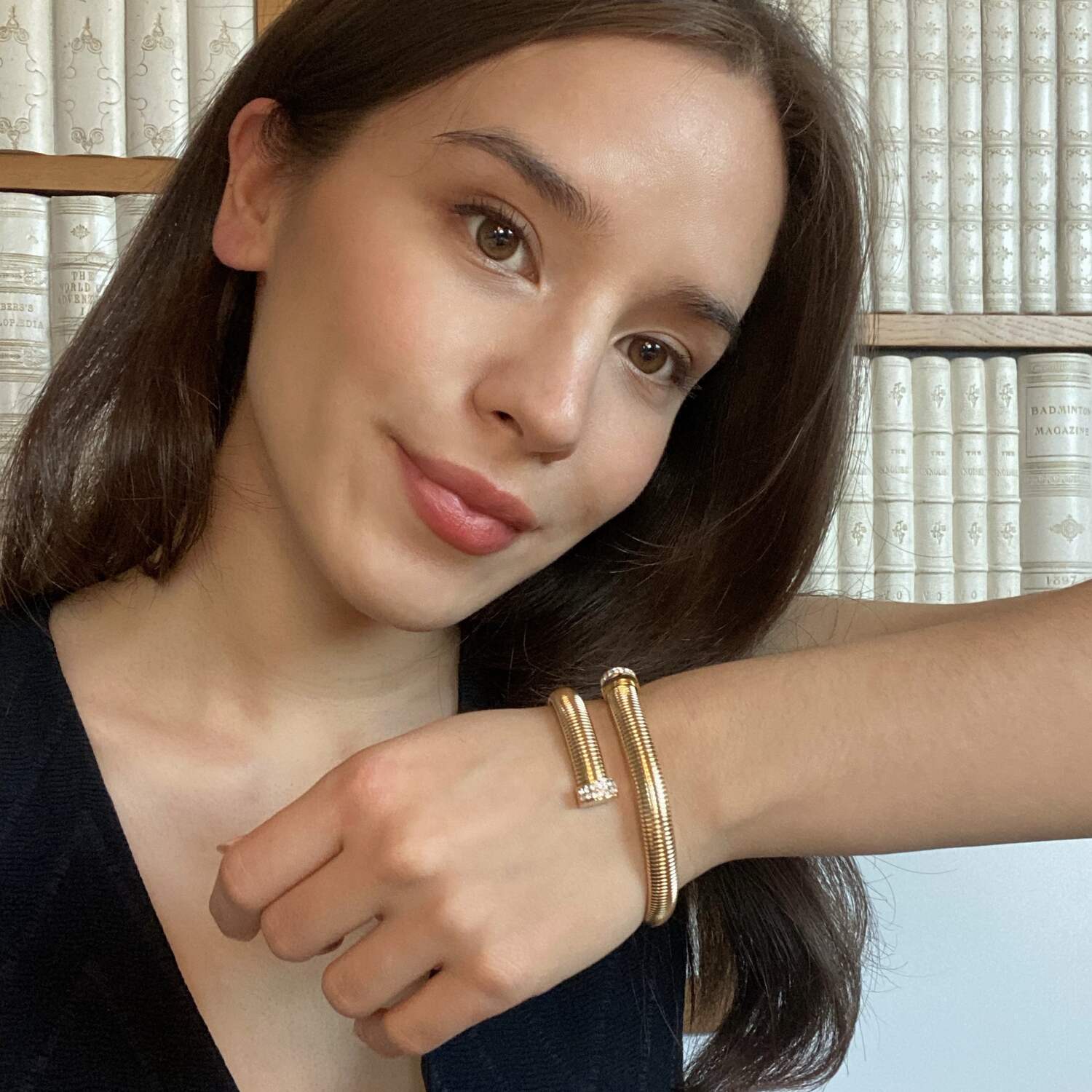 Lilou Cobra One Size Fits All Bracelet With Crystal Accents