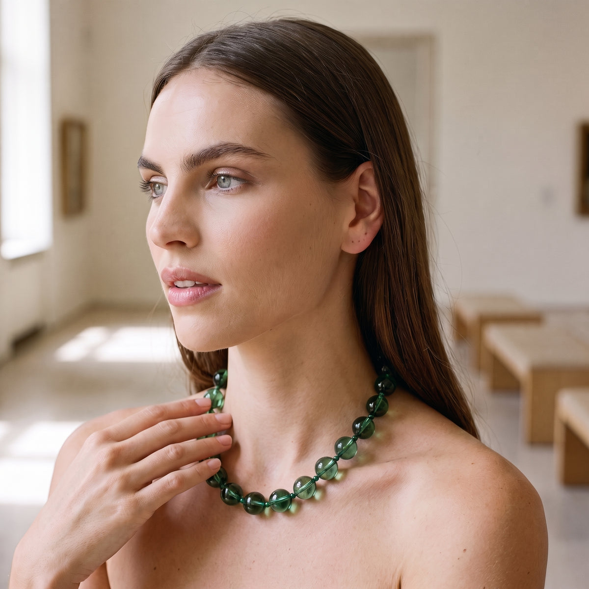 Abigail Green Quartz Agate Necklace