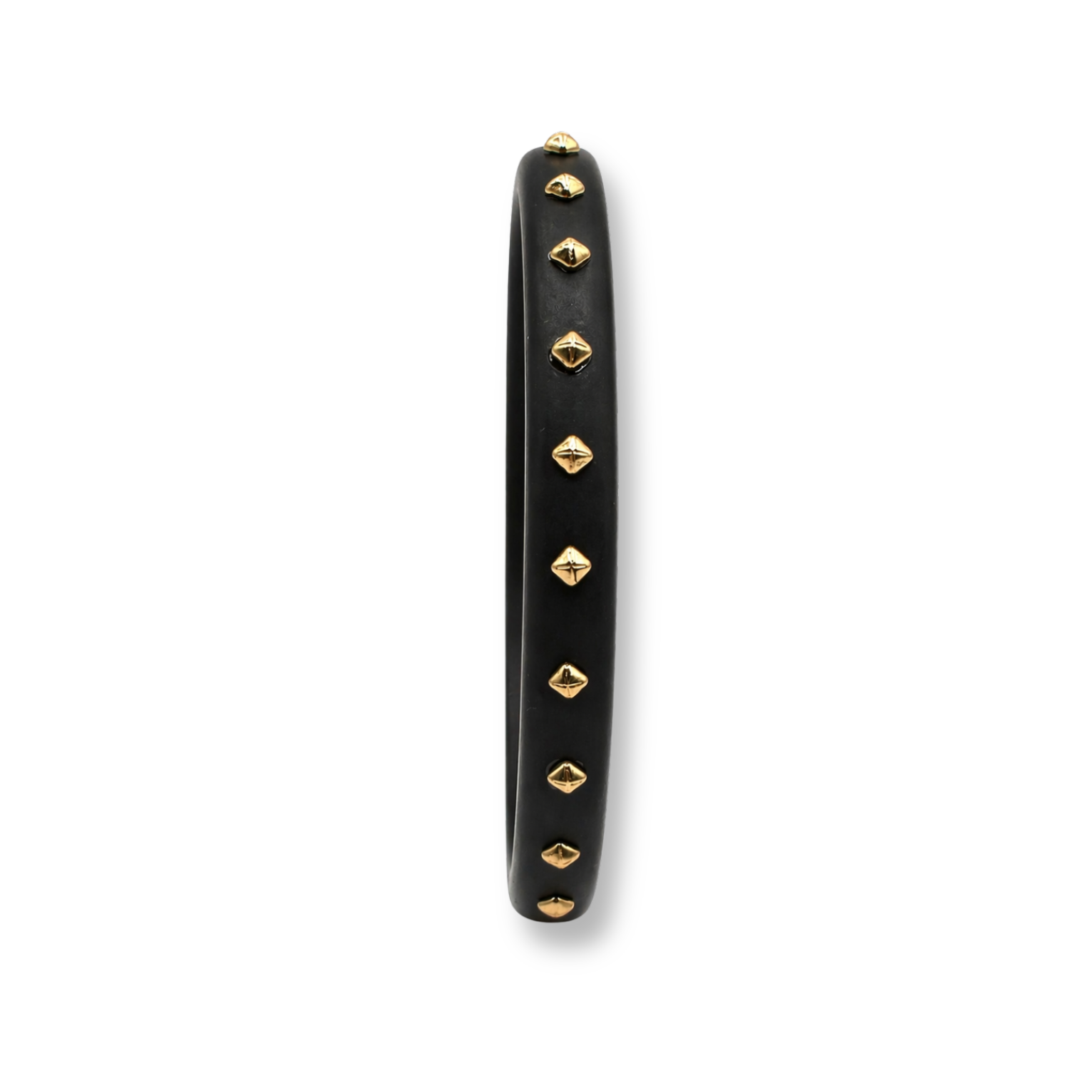 Clementine Studded Matte Black Resin Bangle