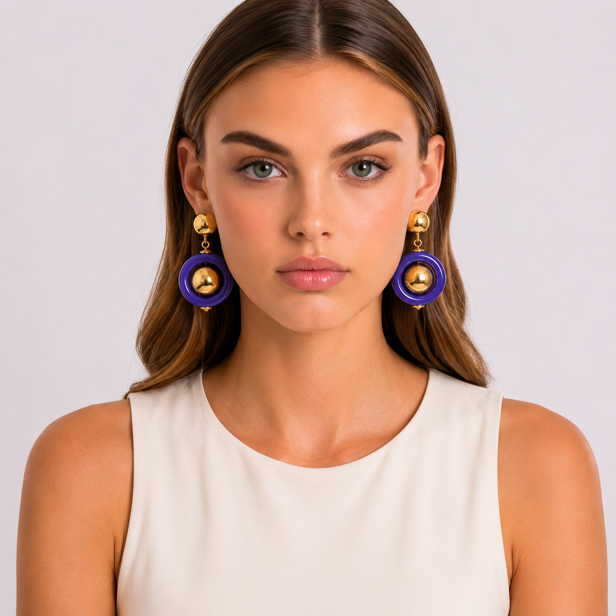 Delaney Blue And Purple Earrings