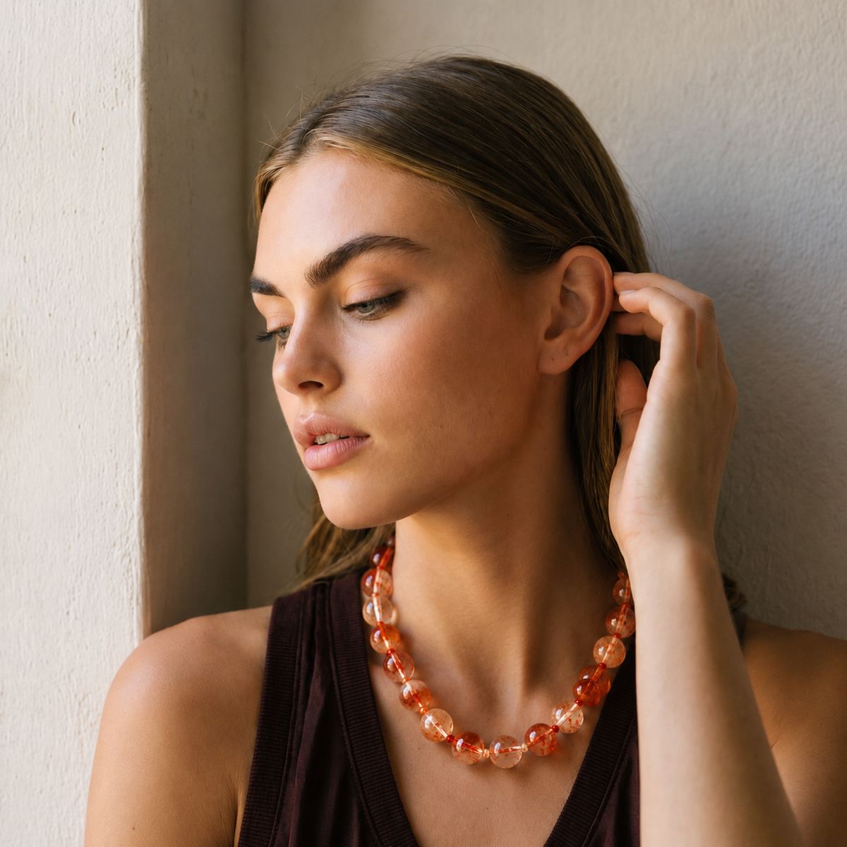 Abigail Orange Quartz Necklace